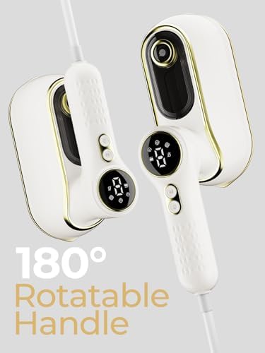 Portable Travel Steamer, 1200W Handheld Fabric Steamer for Clothes, 4 Modes with LCD Display, Powerful Wrinkle Remover for Home & Travel, 150ml Water Tank, 10S Fast Heat-Up, 180° Swivel Handle, White - Image 6