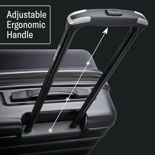 Samsonite Omni 2 28-Inch Large Checked Hardside Luggage with 360° Spinner Wheels - Scratch Resistant Hardshell - TSA Lock - Expandable Polycarbonate Shell for Lightweight Travel - Artic Silver - Image 3