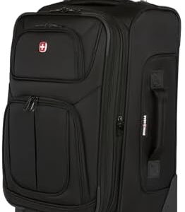 SwissGear Sion Softside Expandable Luggage, Black, Carry-On 21-Inch