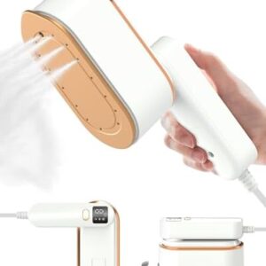 Travel Steamer Iron for Clothes - 1200W Handheld Size Portable Travel Steamer, 3 Steam Levels Clothes Steamer with LCD Screen, 10S Fast Heat-up Steamer for Dress Shirt Home Travel (White)