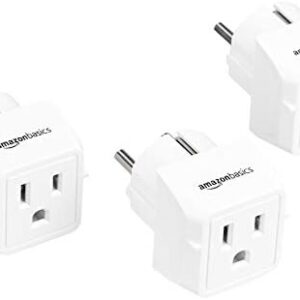 Amazon Basics 3-Pack Travel Plug Adapter Type E/F, Europe - France, Germany, Greece, Hungary, Iceland, the Netherlands, Norway, Poland, Portugal, Romania and Spain, White