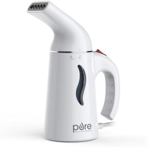 Pure Enrichment PureSteam Portable Fabric Steamer - Handheld Travel Garment Steamer Removes Wrinkles & is Safe on All Fabrics - Fast-Heating, Lightweight, Auto Safety Shut-Off, & Long Cord (White)