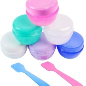 6 Pcs 20ml Small Travel Containers - Convenient Travel Size Containers for Toiletries, Creams, Lotion, Essential Compact Size for Traveling (Includes 2 Small Spoons)