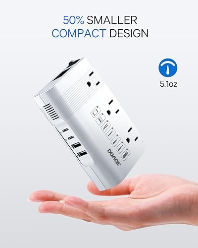 DOACE 220v to 110v Voltage Converter US to Europe: 350W 220 to 110 Voltage Converter for European Travel - International Power Adapter Plug Combo Step Down Transformer White - Image 6