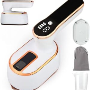 1000w Travel Steamer Iron for Clothes LED Portable Mini Steam Ironing Machine Handheld Small Travel Size Traveling Garment Hand Held Steamer for Clothing Travel Dorm Essentials College Home Room white