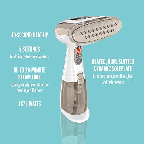 Conair Handheld Garment Steamer for Clothes, Turbo ExtremeSteam 1875W, Portable Handheld Design, Strong Penetrating Steam, White / Champagne - Image 3