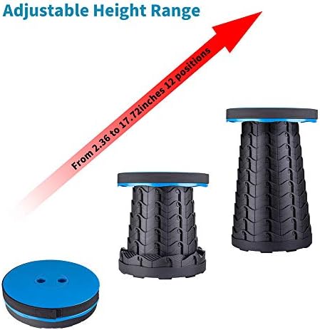 Boreeman Upgraded Folding Stool Lightweight Yet More Sturdy with Load Capacity 400lbs Portable Collapsible Stool for Camping Fishing Hiking BBQ (Blue) - Image 5