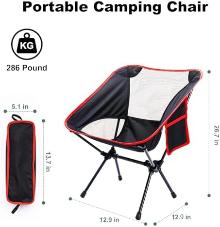 Backpacking Chair, Camping Chairs for Adults, Foldable Portable Chair for Outside Camp Sports Beach Travel Hiking - Image 3