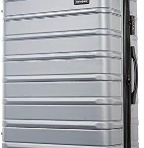 Samsonite Omni 2 28-Inch Large Checked Hardside Luggage with 360° Spinner Wheels - Scratch Resistant Hardshell - TSA Lock - Expandable Polycarbonate Shell for Lightweight Travel - Artic Silver