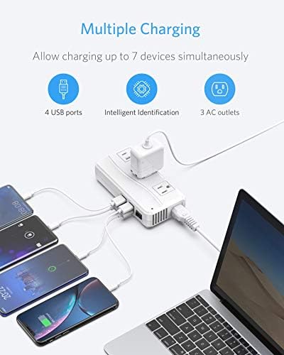 BESTEK International Power Adapter 250W, 220V to 110V Step Down Travel Voltage Converter with 4-Port USB Including US/AU/EU/UK//India/South Africa Plug Adapter (White) - Image 4