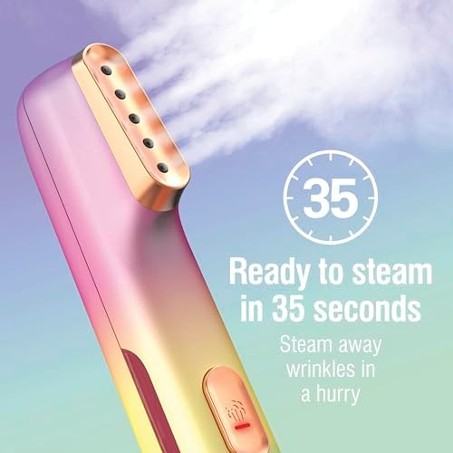 CHI VIBES Handheld Garment Steamer for Clothes, Fabric and Drapes, 5 Minutes of Continuous Steam, Portable Wrinkle-Remover for Home and Travel, Vacation Essentials, 80ml Water Tank, Pink (11615) - Image 4