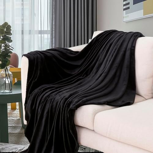 Travel Blanket Pillow Set - Travel Neck Pillow & Blanket for Airplane, Thick Fleece Traval Blanket, Hooded Memory Foam Neck Pillow, Foldable Duffel Bag, Sleep Mask, Earplugs for Plane Travel, Black - Image 5