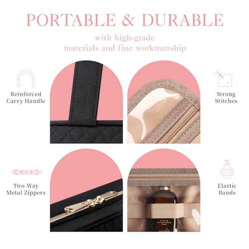 HOTOR Travel Toiletry Bag w/Hanging Hook - Spacious Toiletry Bag Essentials for Women & Men, Makeup Bag/Big Comparment, Waterproof for Travel Accessories, Medium, Black - Image 6