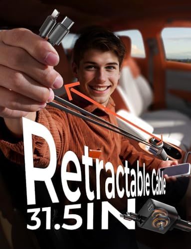 LISEN Retractable Car Charger, 69W USB C Car Accessories Adapter for iPhone 16 USB C Charger Fast Charging, Fathers Day for Gifts, Travel Essentials Gifts for Women Men, for iPhone 16 15 14 13 12 - Image 3