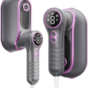 Portable Travel Steamer, 1200W Handheld Fabric Steamer for Clothes, 4 Modes with LCD Display, Powerful Wrinkle Remover for Home & Travel, 150ml Water Tank, 10S Fast Heat-Up, 180° Swivel Handle, Purple