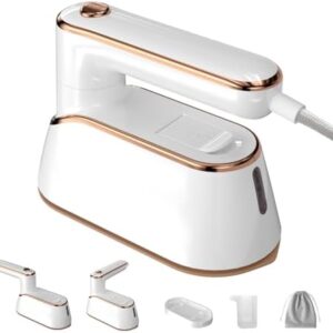 Travel Steamer, Premium Travel Steamer for Clothes Portable in Travel Mini Size, 1300W Efficient Fast-Heating Travel Iron Mini with Steam, Delicate Iron Steamer Excellent for Trip (White)