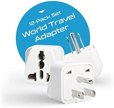 Ceptics Travel Adapter with Types A-M Plugs, Travel Plug Adapter Set Compatible with Power Sockets in All Continents, Compact World International Plug Adaptor Kit, Set of 12,GP-12PK - Image 2