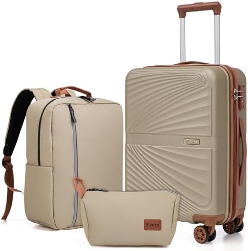 Luggage Sets 3 Piece, Suitcases with Wheels, ABS Hard Case Luggage with TSA Lock Spinner Wheels, Carry On Luggage Set (20inch)
