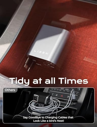 LISEN Retractable Car Charger, 69W USB C Car Accessories Adapter for iPhone 16 USB C Charger Fast Charging, Fathers Day for Gifts, Travel Essentials Gifts for Women Men, for iPhone 16 15 14 13 12 - Image 9