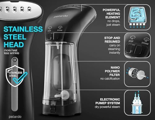 Travel Size Compact Travel Garment Steamer for Clothes to Go and Home Safe for Any Fabrics - Portable Handheld Steamer Powerful Steam Generator Iron for Clothes Best for Travel, 110V - Image 4