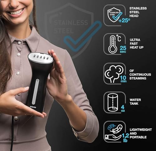 Travel Size Compact Travel Garment Steamer for Clothes to Go and Home Safe for Any Fabrics - Portable Handheld Steamer Powerful Steam Generator Iron for Clothes Best for Travel, 110V - Image 2