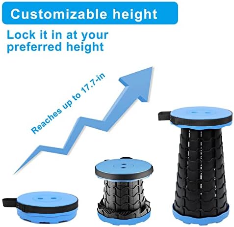Foldable Telescoping Stool Portable, Retractable Stool for Adults, Upgraded Collapsible Folding Seats with Load Capacity 550lbs, Camping Stools for Adults - Image 5