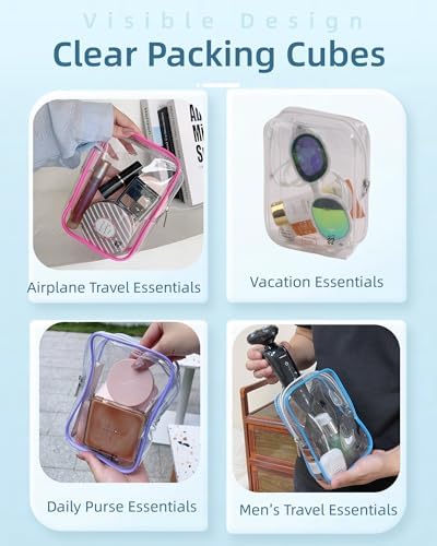 2 Pack TSA Approved Toiletry Bag, Airplane Travel Essentials for Long Flight Flying European International Must Haves Small Quart Size Makeup Zipper Pouch for Women Men Toiletries Liquids Clear - Image 5