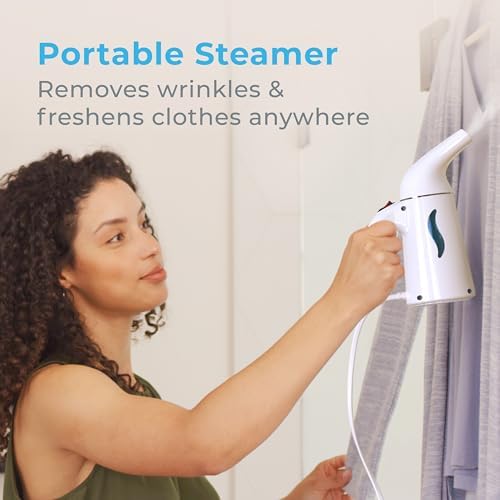 Pure Enrichment PureSteam Portable Fabric Steamer - Handheld Travel Garment Steamer Removes Wrinkles & is Safe on All Fabrics - Fast-Heating, Lightweight, Auto Safety Shut-Off, & Long Cord (White) - Image 2