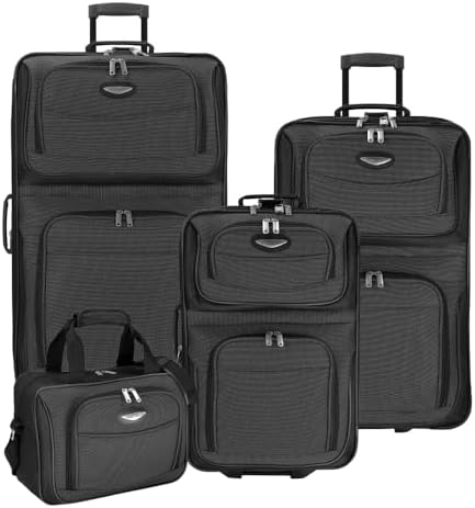 Travel Select Amsterdam Expandable Rolling Upright Luggage, Gray, 4-Piece Set