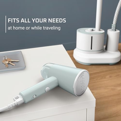 Rowenta Mini Travel Steamer for Clothes, Portable Handheld Steamer with 2.3 Oz Tank, Foldable, 1100 Watts, Ironing, Travel Essentials, Green, DR1014 - Image 2