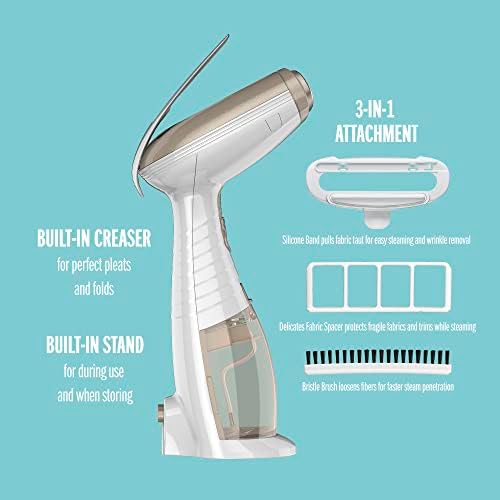 Conair Handheld Garment Steamer for Clothes, Turbo ExtremeSteam 1875W, Portable Handheld Design, Strong Penetrating Steam, White / Champagne - Image 4