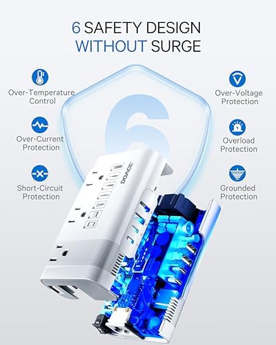 DOACE 220v to 110v Voltage Converter US to Europe: 350W 220 to 110 Voltage Converter for European Travel - International Power Adapter Plug Combo Step Down Transformer White - Image 5