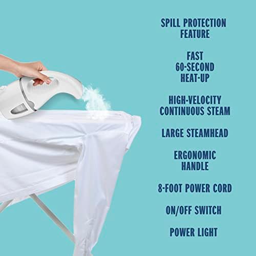 Conair Handheld Travel Garment Steamer for Clothes, CompleteSteam 1100W, For Home, Office and Travel, White - Image 3