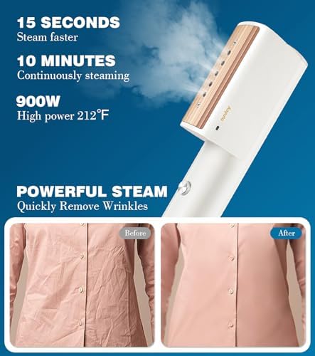 Steamer for Clothes travel,Portable Handheld Garment Steamer,Mini Steam Iron for Any Fabrics,Wrinkle Remover for Travel Home or Office. - Image 8