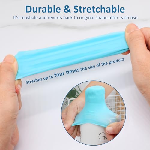 5 Pack Travel Essentials Accessories Silicone Bottle Covers, Cruise Essentials, Beach Vacation Essentials for Women Men, Elastic Sleeves for Leak Proofing, Fit Travel Size Bottles Toiletries - Image 6