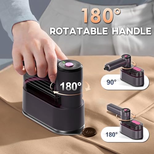 Travel Steamer - Portable Steamer for Clothes, 8FT Power Cord, Handheld Small Size Steam Iron Collapsible Design, Travel College Dorm Home Essentials (Purple) - Image 4