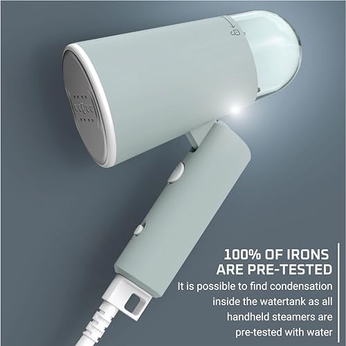 Rowenta Mini Travel Steamer for Clothes, Portable Handheld Steamer with 2.3 Oz Tank, Foldable, 1100 Watts, Ironing, Travel Essentials, Green, DR1014 - Image 5