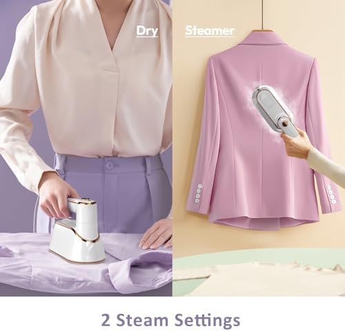 Travel Steamer, Premium Travel Steamer for Clothes Portable in Travel Mini Size, 1300W Efficient Fast-Heating Travel Iron Mini with Steam, Delicate Iron Steamer Excellent for Trip (White) - Image 6