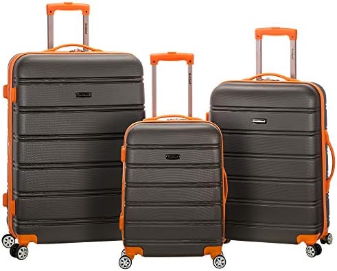 Rockland Melbourne Hardside Expandable Luggage with Spinner Wheels, Charcoal, 3-Piece Set (20/24/28)