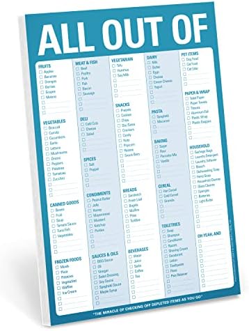 Knock Knock All Out Of Grocery List Note Pad, 6 x 9-inches (Blue)