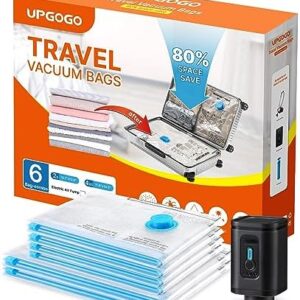 Travel Vacuum Bags Combo 6 Pack - Space Saver Vacuum Storage Bags for Clothing and Luggage