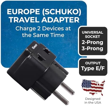 OREI European Adapter Plug, Travel Adaptor for Europe Schuko Countries 2 in 1, for Germany France Iceland Netherlands Russa Greece Spain - Safe Grounded Connection - Universal Socket - 4 Pack - Image 2