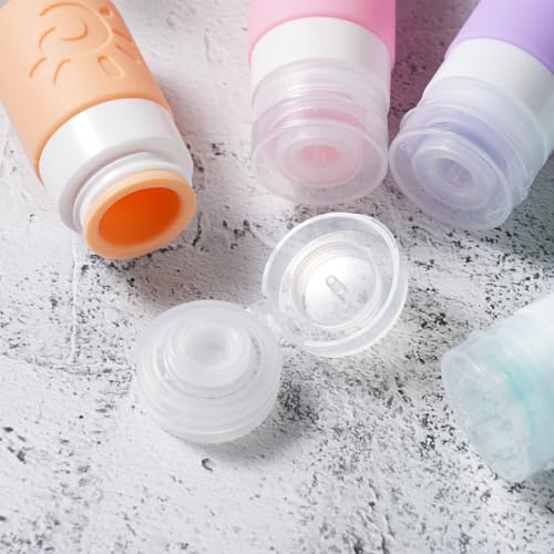 18 Pack travel Bottles for Toiletries, TSA Approved Silicone Travel Containers Leak Proof Refillable Travel Accessories for Shampoo Conditioner Lotion Body Wash(Multicolored C) - Image 3