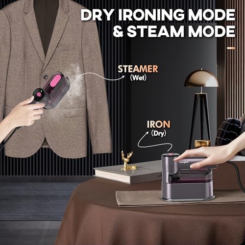 Travel Steamer - Portable Steamer for Clothes, 8FT Power Cord, Handheld Small Size Steam Iron Collapsible Design, Travel College Dorm Home Essentials (Purple) - Image 3