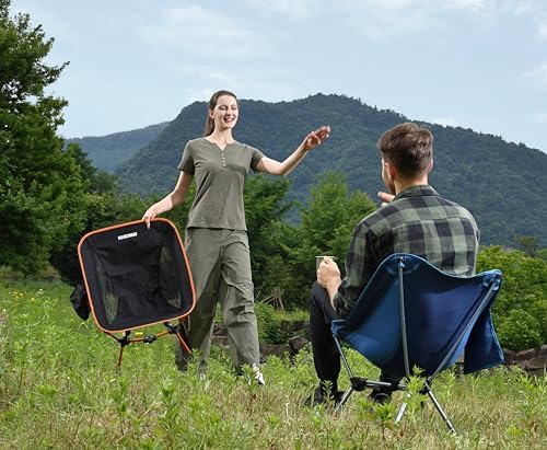 MARCHWAY Lightweight Folding Camping Chair, Stable Portable Compact for Outdoor Camp, Travel, Beach, Picnic, Festival, Hiking, Backpacking, Supports 330Lbs (Orange) - Image 2