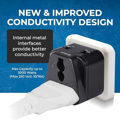 OREI European Adapter Plug, Travel Adaptor for Europe Schuko Countries 2 in 1, for Germany France Iceland Netherlands Russa Greece Spain - Safe Grounded Connection - Universal Socket - 4 Pack - Image 7