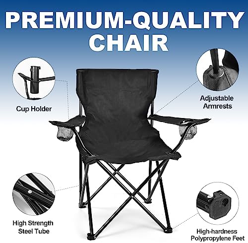 2 Pack Lightweight Camping Chairs for Adults & Teens, 250LBS Capacity Foldable Portable Chairs with Carry Bag, Compact Design for Camping, Beach, Picnics, and Outdoor Events - Image 6