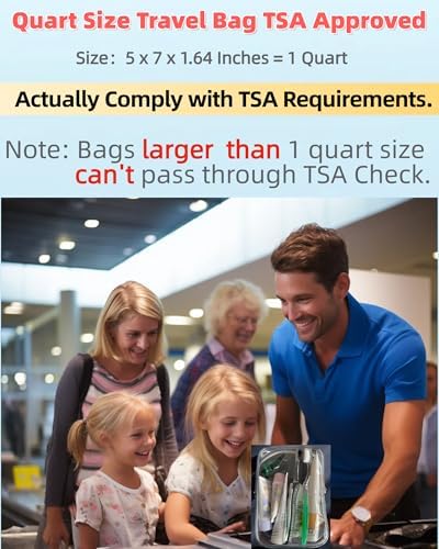 2 Pack TSA Approved Toiletry Bag, Airplane Travel Essentials for Long Flight Flying European International Must Haves Small Quart Size Makeup Zipper Pouch for Women Men Toiletries Liquids Clear - Image 2