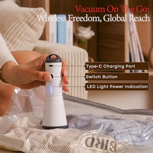 Vacuum Bags for Travel with Rechargeable air Pump, 15 Pack Carry-on Size Compression Packing Bags for Luggage and Suitcase, Space Saver for Clothes and Clothing Travel - Image 2