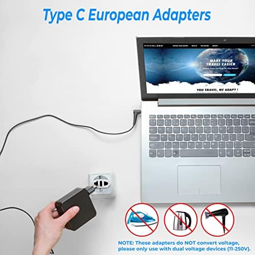 4 Pack European Travel Plug Adapter, Unidapt US to Europe Plug Adapter, European Adapter Type C Pin Adaptor, Outlet Converter America USA to Europe Italy Spain Germany France EU, Power Plug, White - Image 4